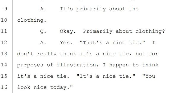 Excerpt of transcript from Attorney General investigation into sexual harassment.